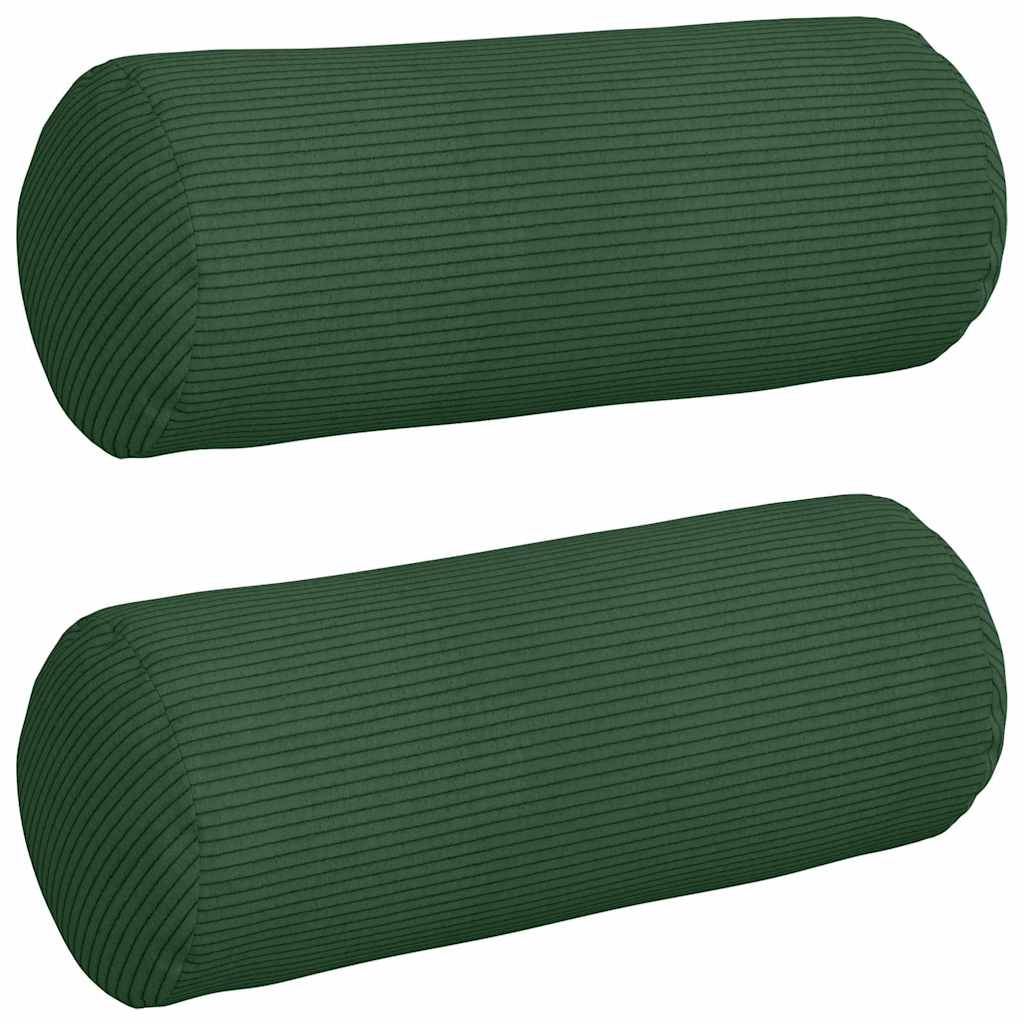 Cuscini a rullo VidaXL 2 pezzi in tessuto di corda verde scuro ø 15 x 40 cm