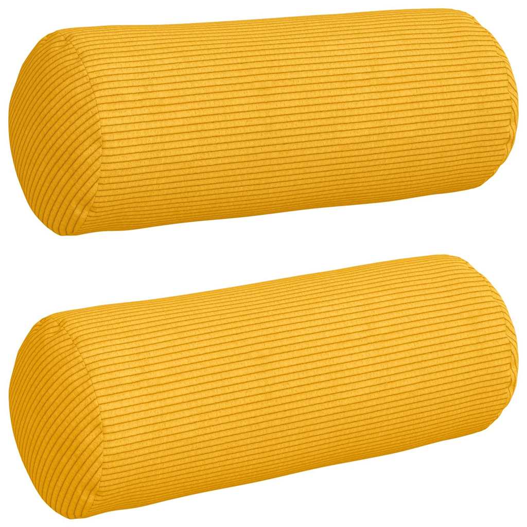 Cuscini a rullo VidaXL 2 pezzi tessuto a corde giallo chiaro ø 15 x 40 cm