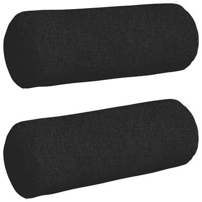 Vidaxl bolster kussens 2 stuks zwart ø 25 x 70 cm stof