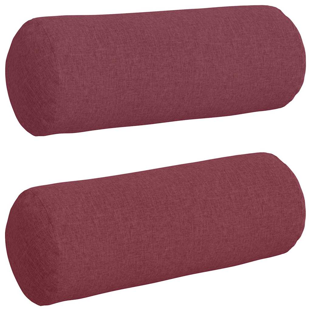 Cuscini a rullo VidaXL 2 pezzi in tessuto rosso vino ø 25 x 70 cm