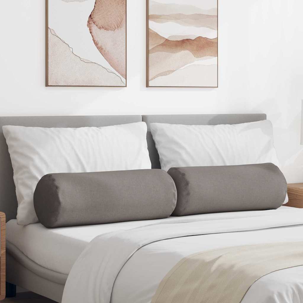 Cuscini a rullo VidaXL 2 pezzi in tessuto tortora ø 25 x 70 cm