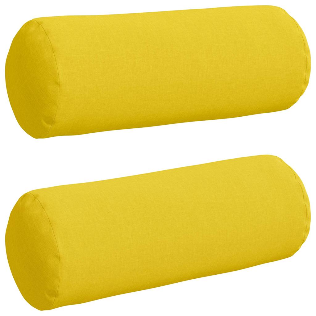 Cuscini a rullo VidaXL 2 pezzi in tessuto giallo chiaro ø 25 x 70 cm