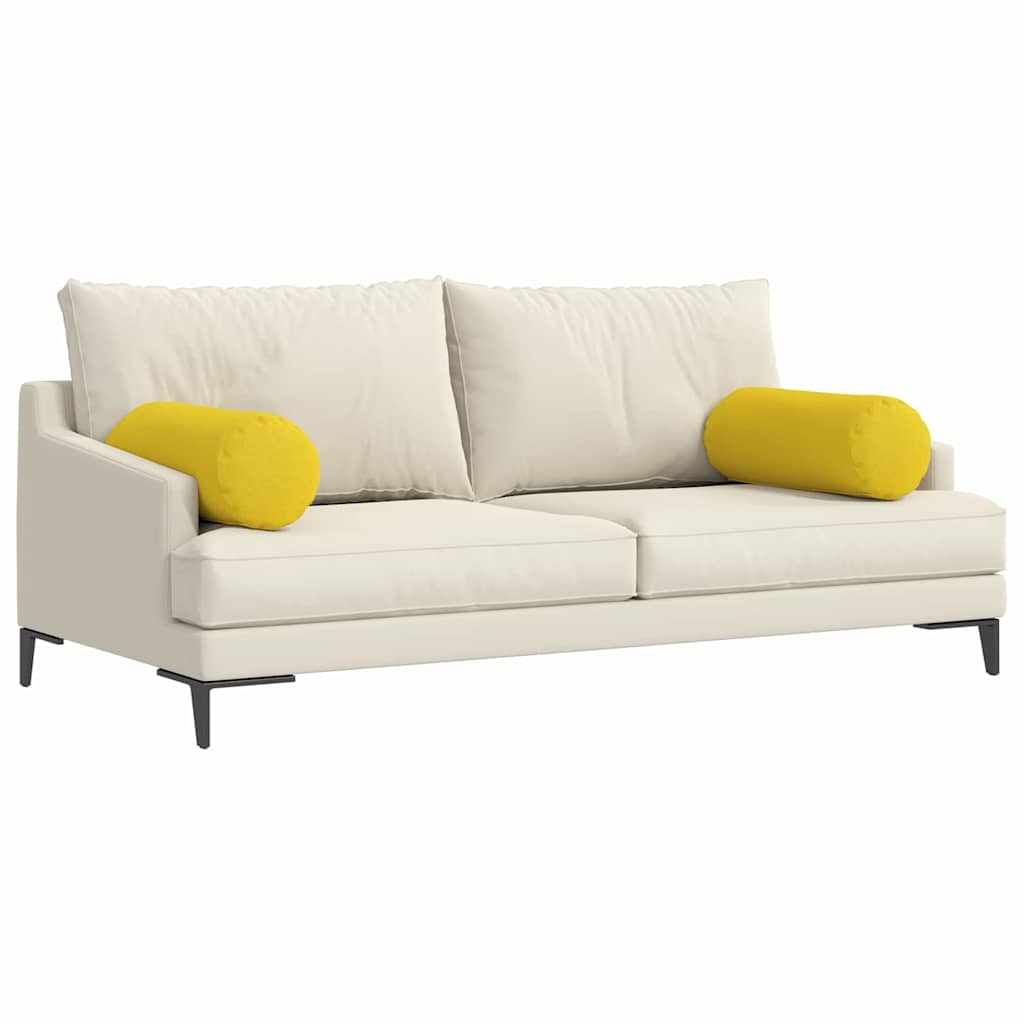 Cuscini a rullo VidaXL 2 pezzi in tessuto giallo chiaro ø 25 x 70 cm