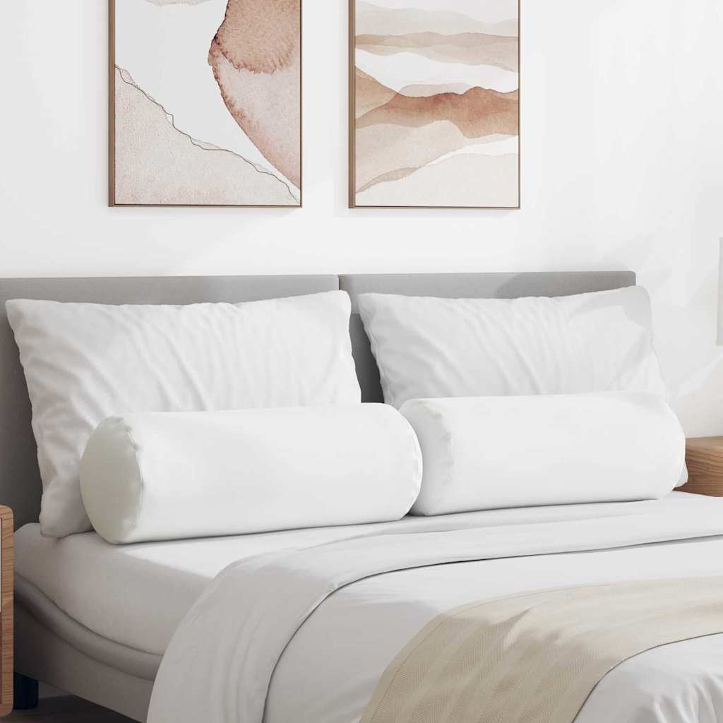 Cuscini a rullo VidaXL 2 pezzi in tessuto bianco ø 25 x 70 cm