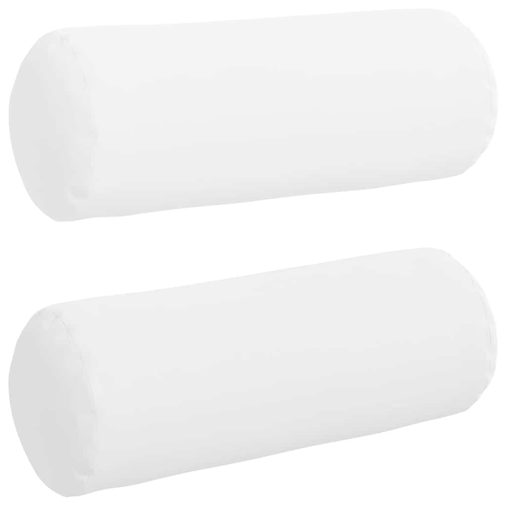 Cuscini a rullo VidaXL 2 pezzi in tessuto bianco ø 25 x 70 cm
