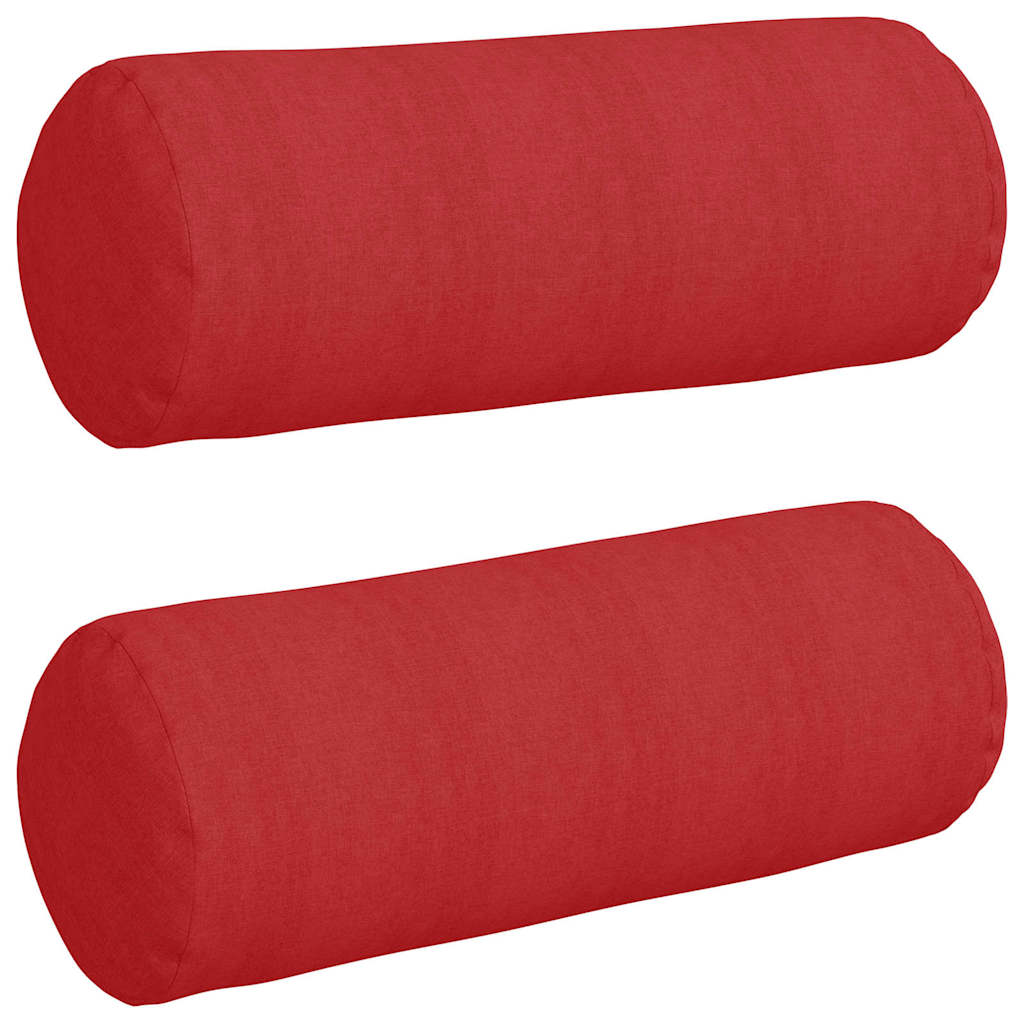 Cuscini a rullo VidaXL 2 pezzi in tessuto rosso ø 25 x 70 cm