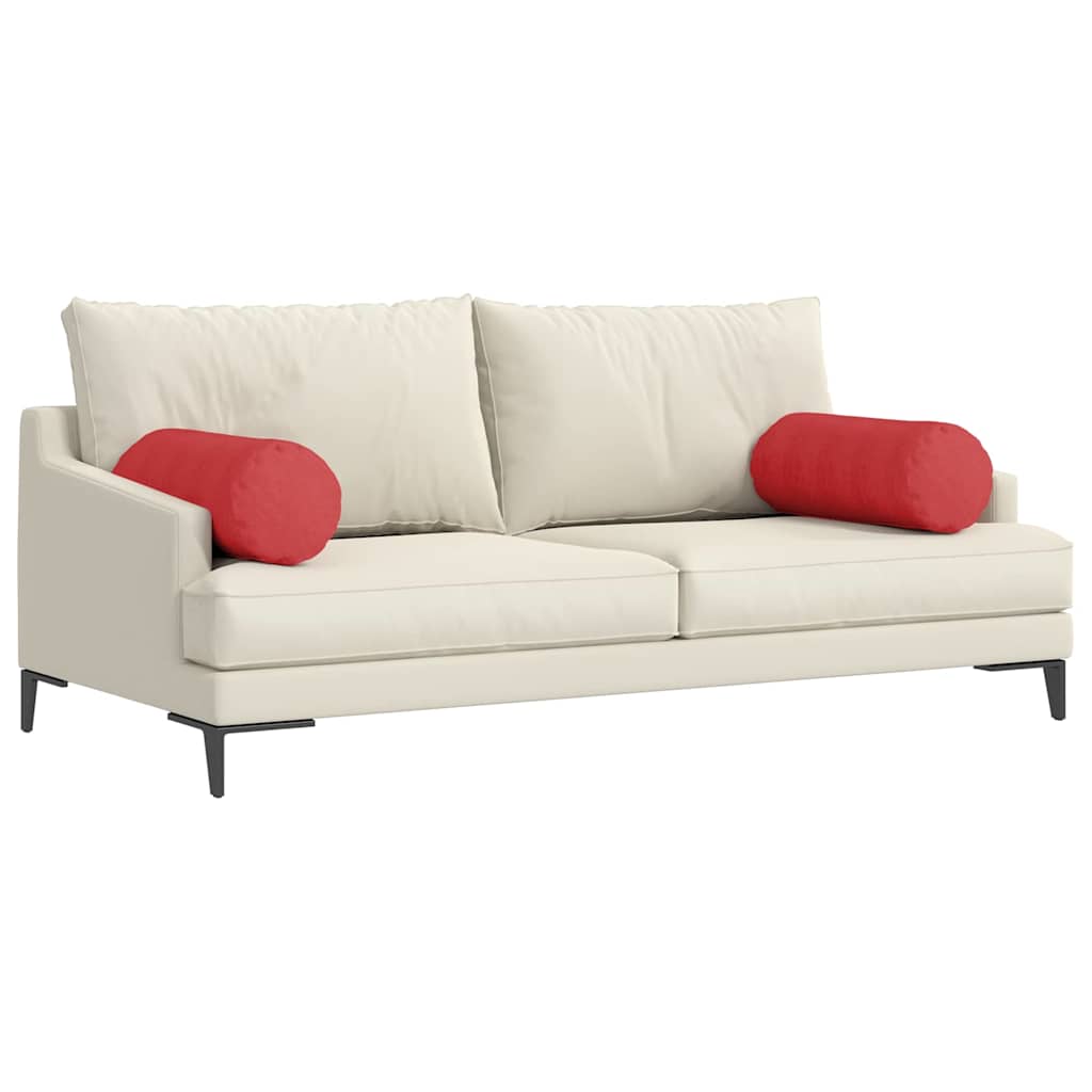 Cuscini a rullo VidaXL 2 pezzi in tessuto rosso ø 25 x 70 cm