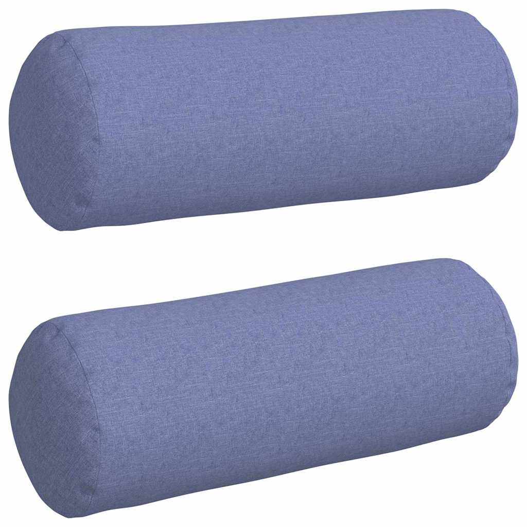 VidaXL cuscini a rullo 2 pezzi in tessuto blu jeans ø 25 x 70 cm
