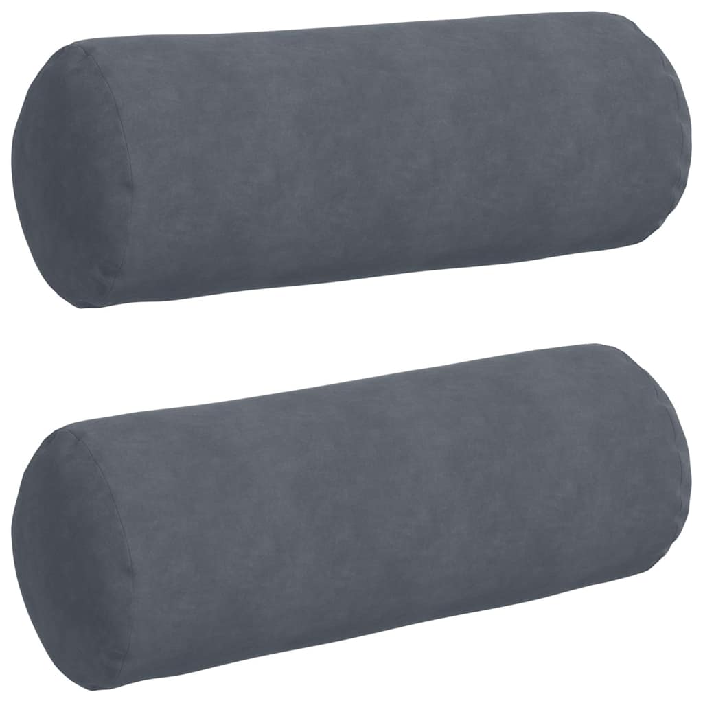 Cuscini a rullo VidaXL 2 pezzi in tessuto di corda grigio scuro ø 25 x 70 cm