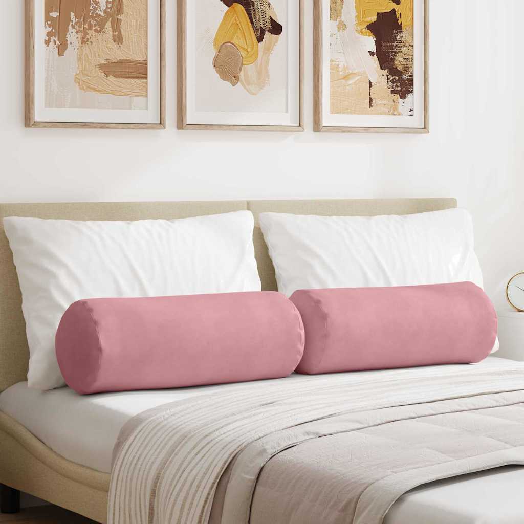 Cuscini a rullo VidaXL 2 pezzi rosa ø 25 x 70 cm in tessuto di corda