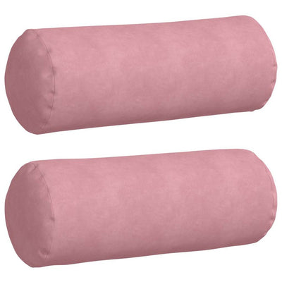 Vidaxl bolster kussens 2 stuks roze ø 25 x 70 cm cordstof