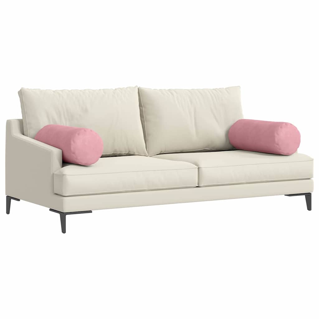 Cuscini a rullo VidaXL 2 pezzi rosa ø 25 x 70 cm in tessuto di corda