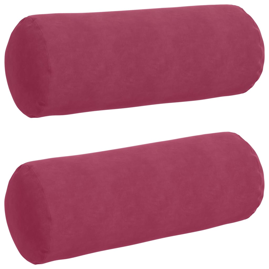 Cuscini a rullo VidaXL 2 pezzi rosso vino ø 25 x 70 cm in tessuto a corde