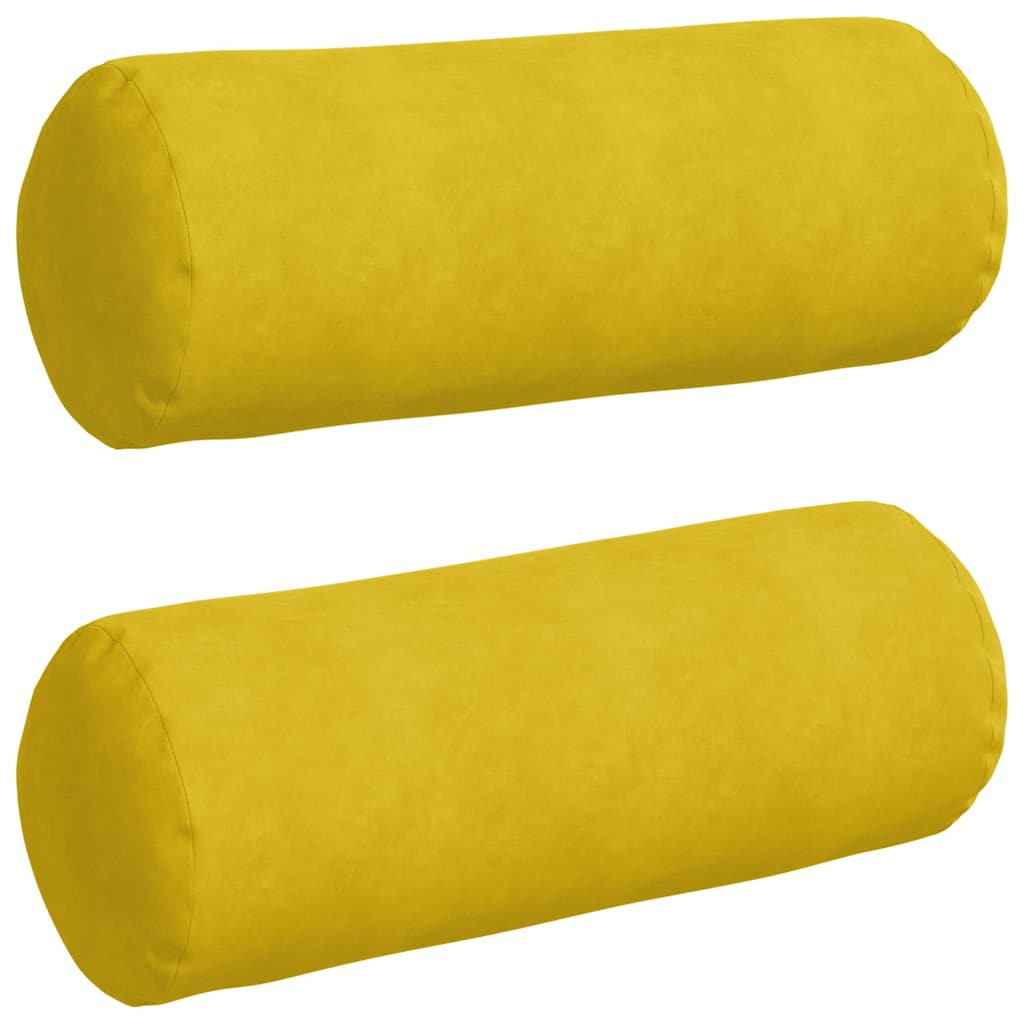 Cuscini a rullo VidaXL 2 pezzi tessuto in corda giallo ø 25 x 70 cm