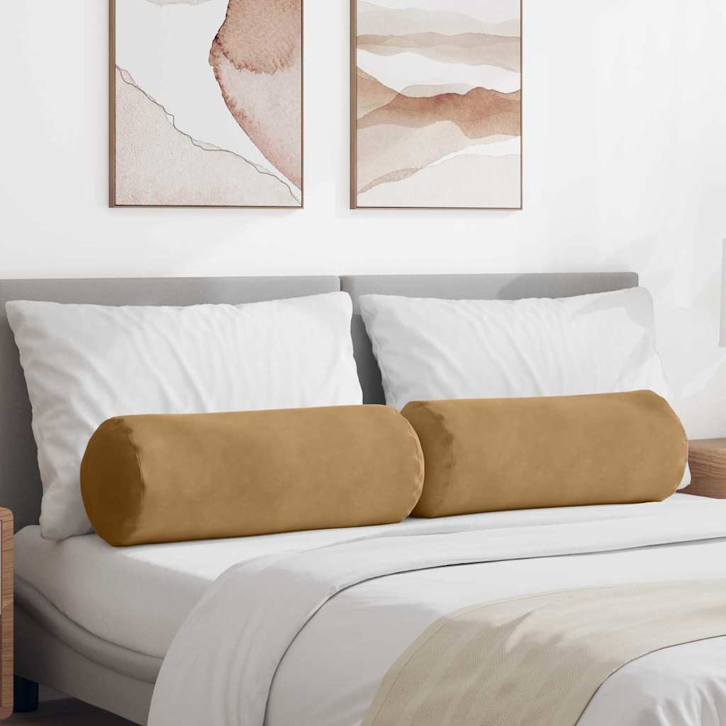 Cuscini a rullo VidaXL 2 pezzi in tessuto di corda marrone ø 25 x 70 cm