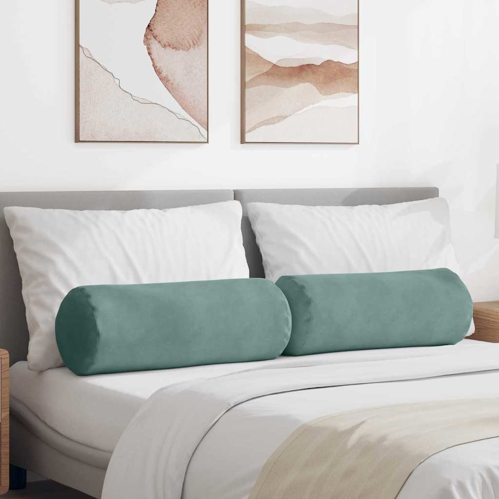 VidaXL cojines reforzados 2 piezas verde mar ø 25 x 70 cm tela de pana