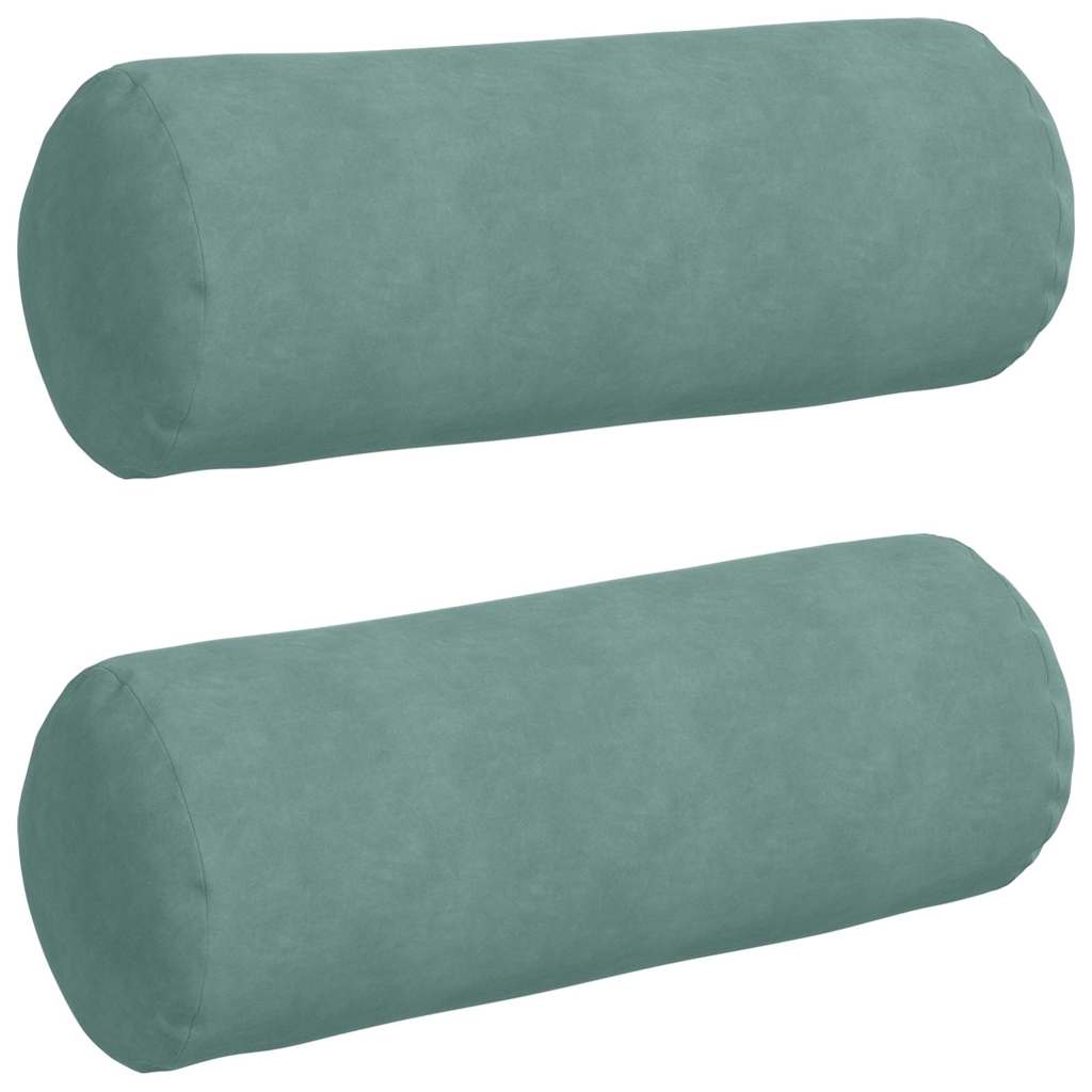VidaXL cojines reforzados 2 piezas verde mar ø 25 x 70 cm tela de pana