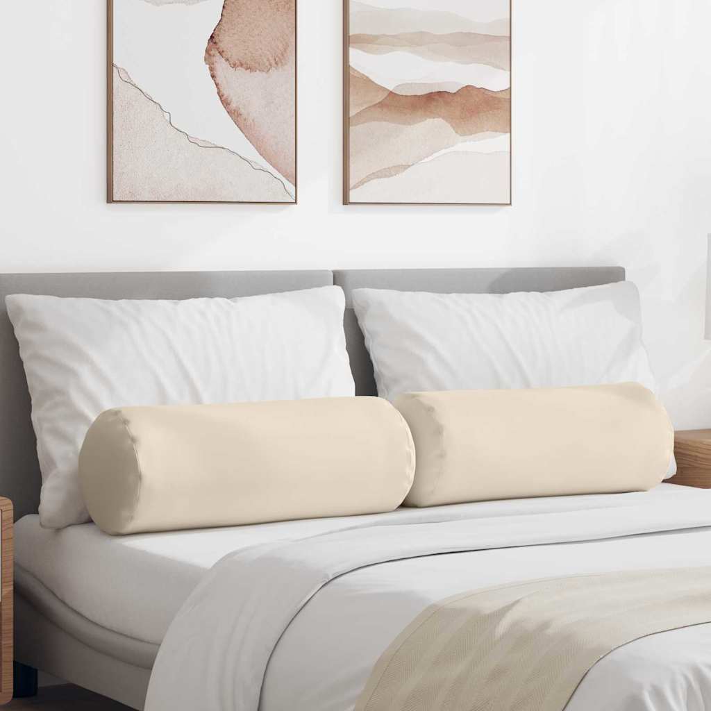 Cuscini a rullo VidaXL 2 pezzi beige ø 25 x 70 cm in tessuto microfibra