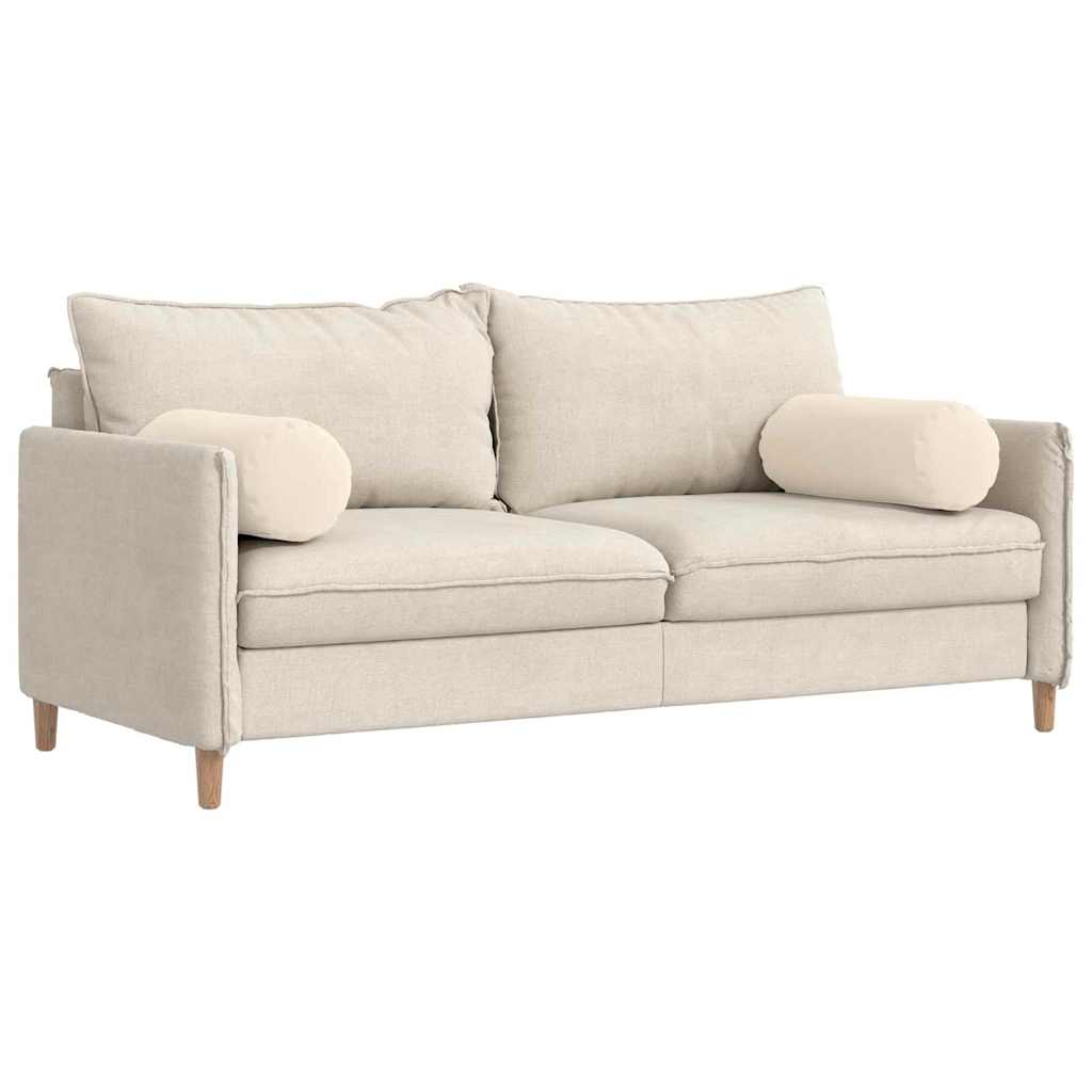 Cuscini a rullo VidaXL 2 pezzi beige ø 25 x 70 cm in tessuto microfibra