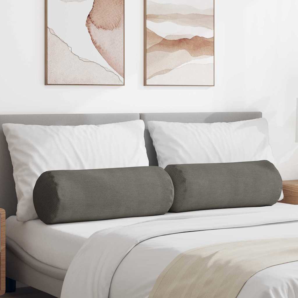 Cuscini a rullo VidaXL 2 pezzi in tessuto di corda grigio chiaro ø 25 x 70 cm
