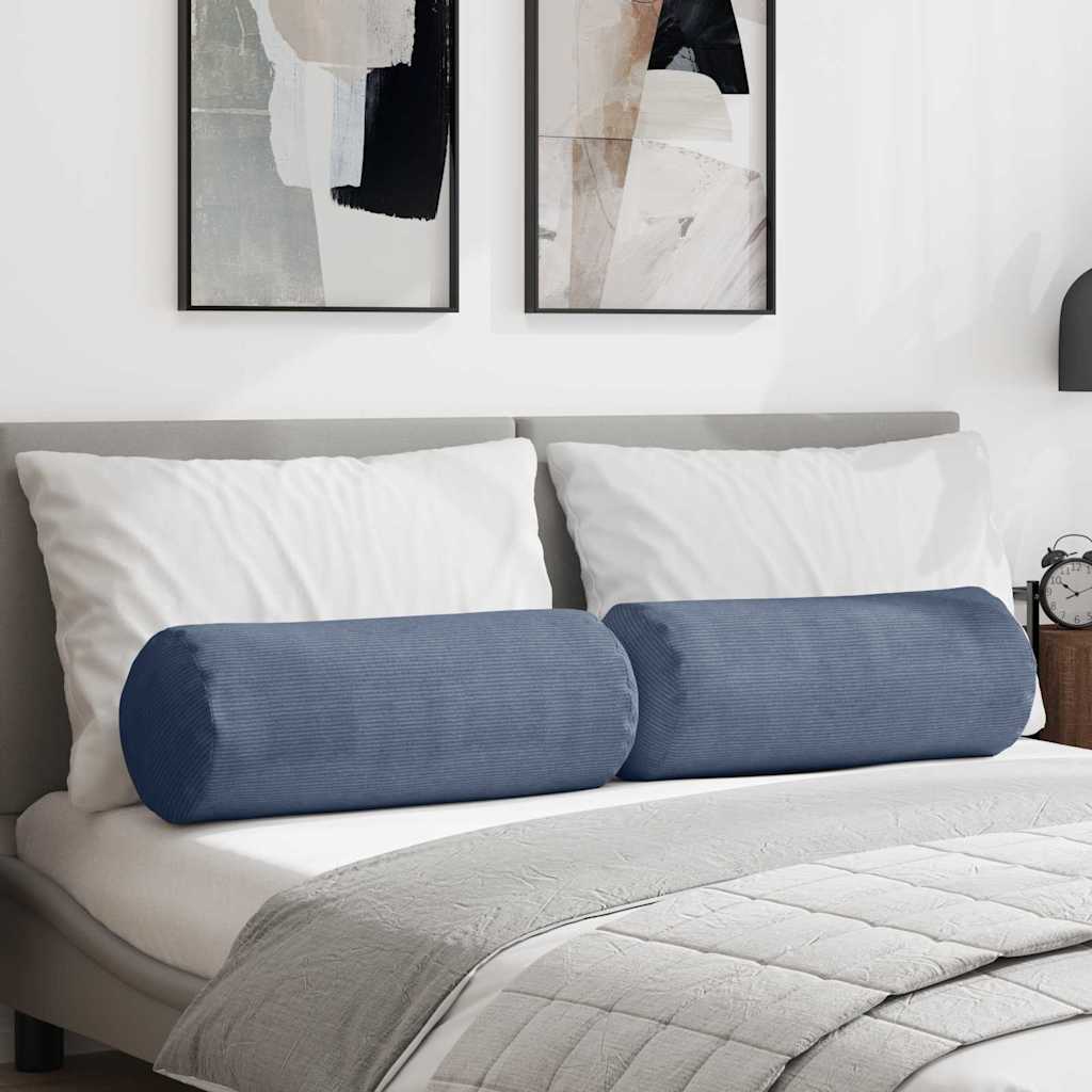 Cuscini a rullo Vidaxx 2 pezzi blu ø 25 x 70 cm in tessuto di corda