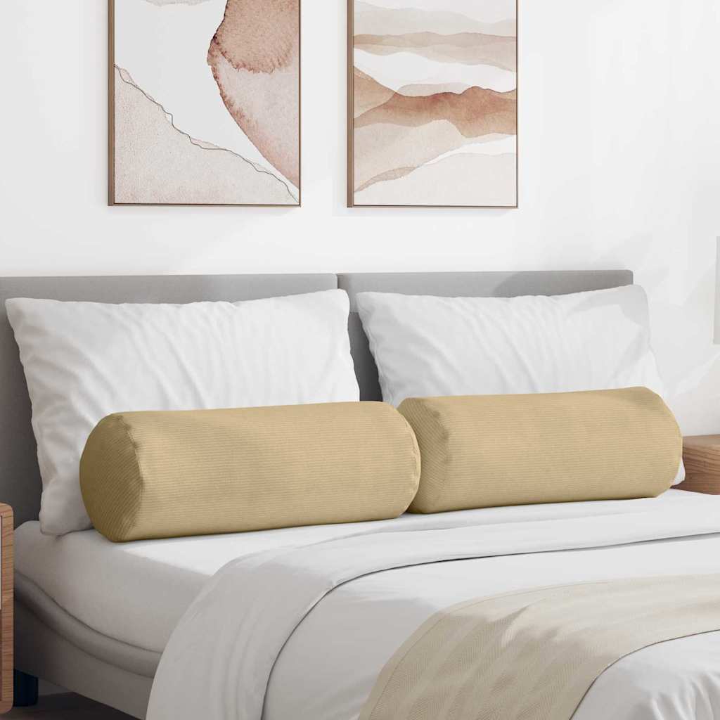 Cuscini a rullo VidaXL 2 pezzi grigio verde ø 25 x 70 cm in tessuto di corda