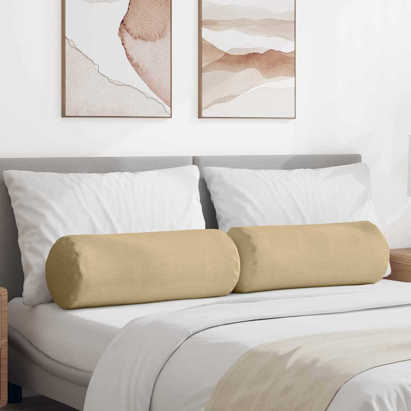 Cuscini a rullo VidaXL 2 pezzi grigio verde ø 25 x 70 cm in tessuto di corda