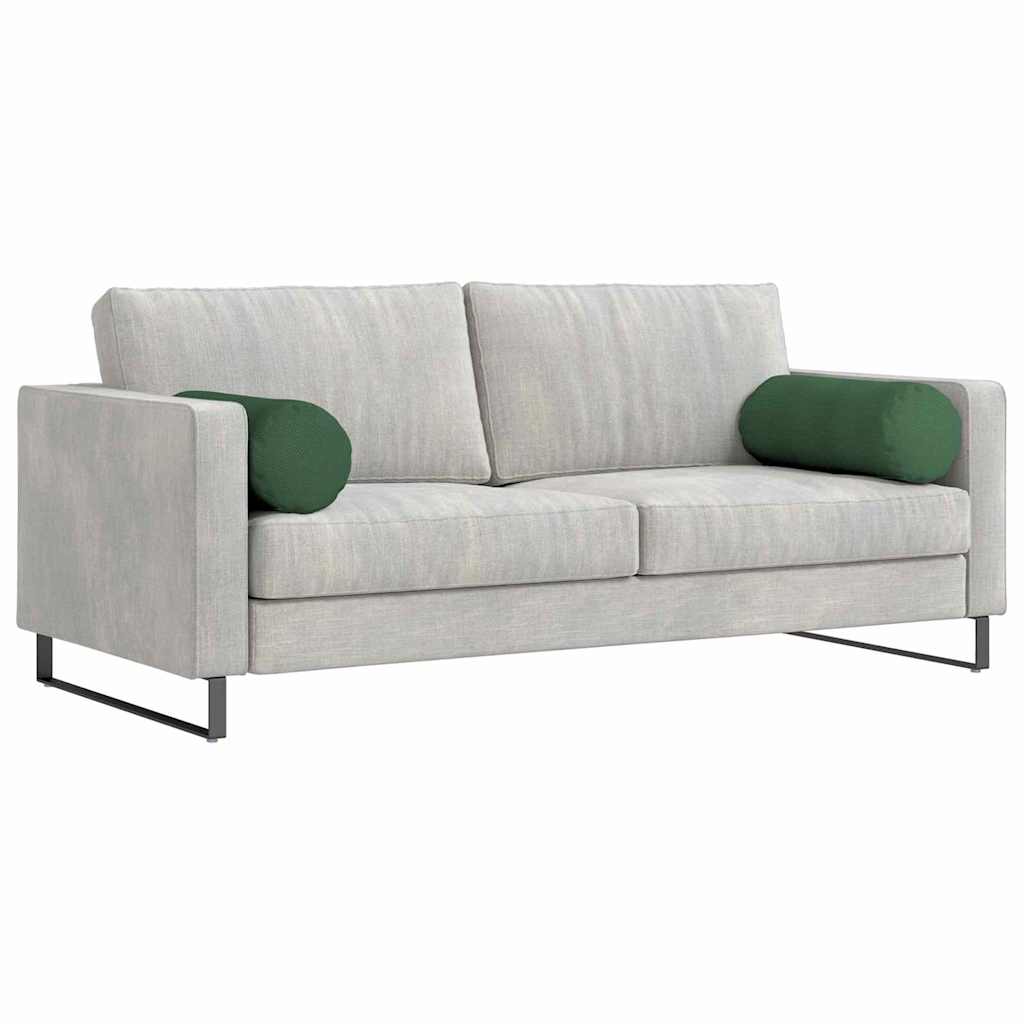 Cuscini a rullo VidaXL 2 pezzi in tessuto a corde verde scuro ø 25 x 70 cm