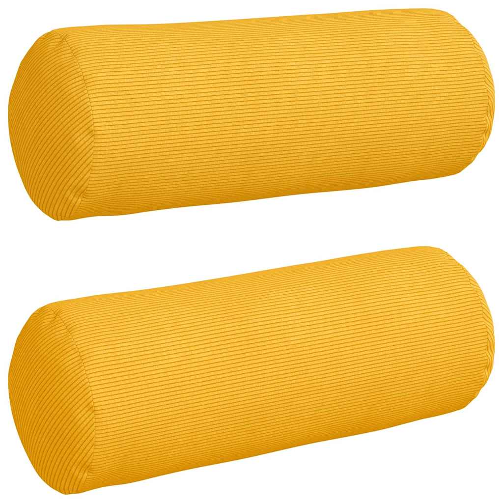 Cuscini a rullo VidaXL 2 pezzi tessuto a corde giallo chiaro ø 25 x 70 cm