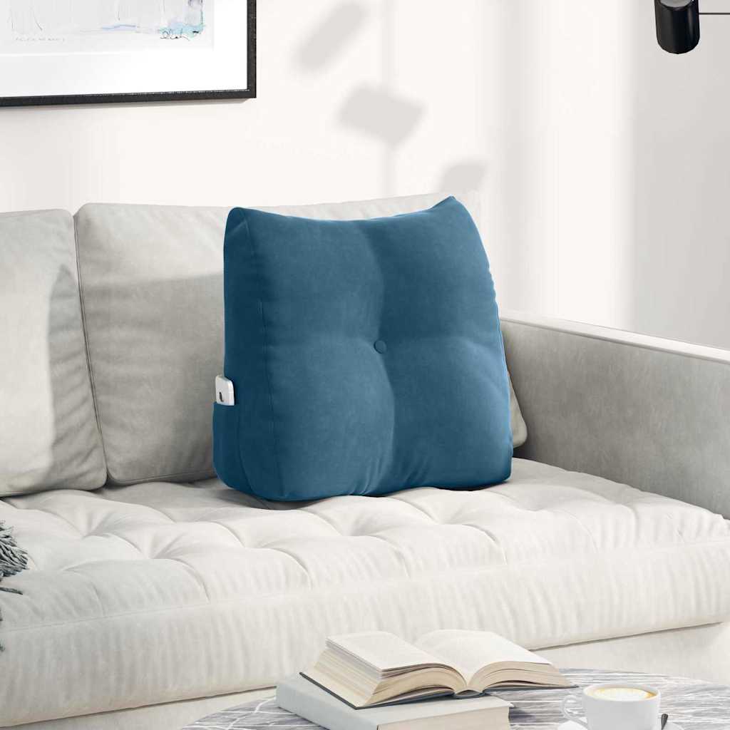 Vidaxl rugkussen blauw 45 x 24 x 50 cm fluweel
