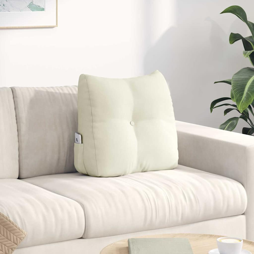 Vidaxl rugkussen crème 45 x 24 x 50 cm fluweel