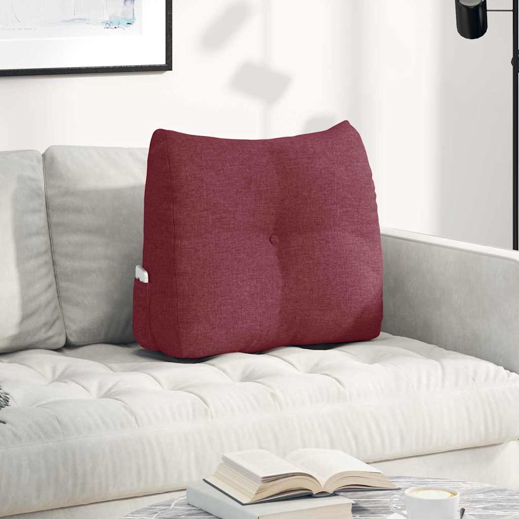 Vidaxl rugkussen wijnrood 60 x 24 x 50 cm stof