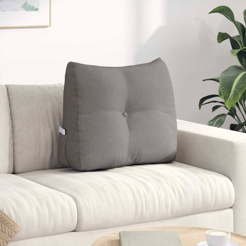 Vidaxl rugkussen taupe 60 x 24 x 50 cm stof