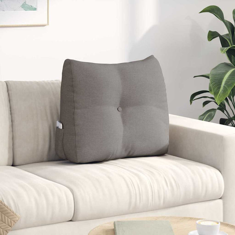 Vidaxl rugkussen taupe 60 x 24 x 50 cm stof