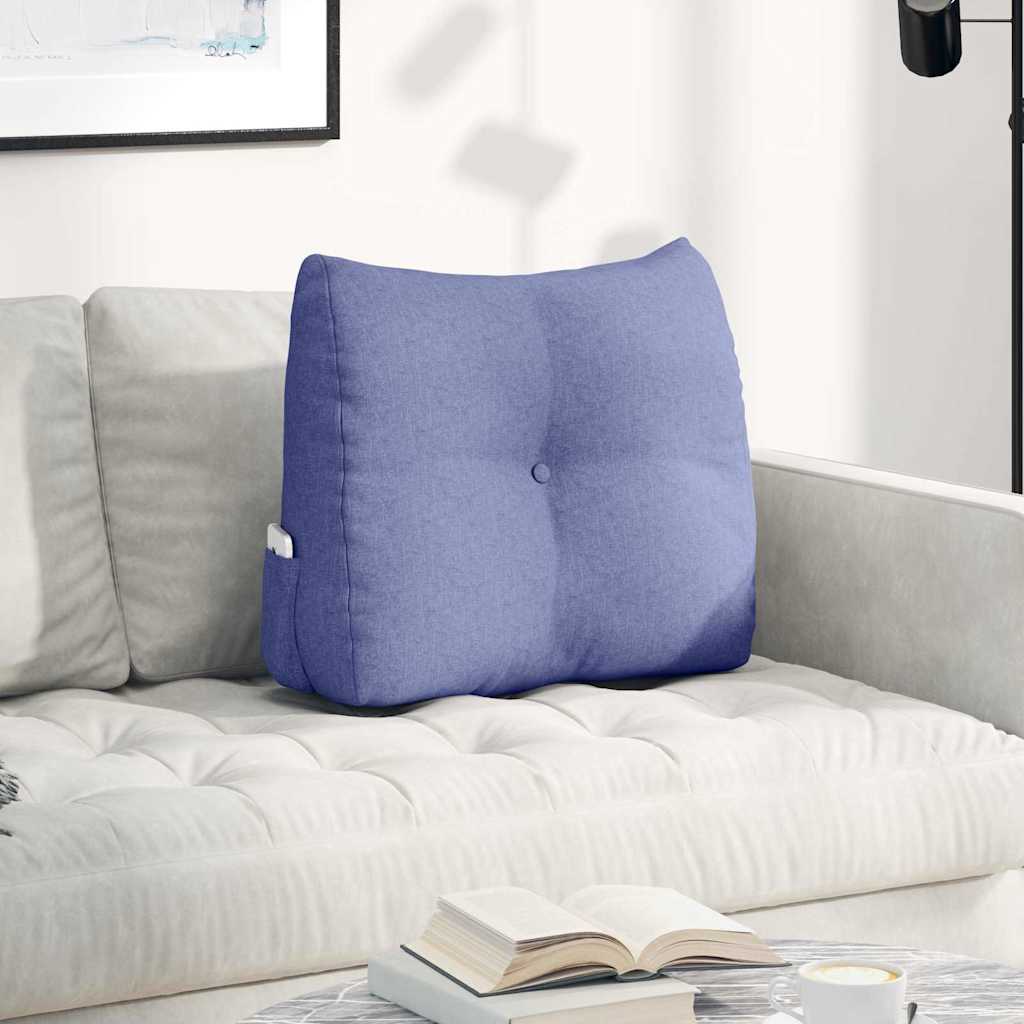 Vidaxl rugkussen jeans blauw 60 x 24 x 50 cm stof