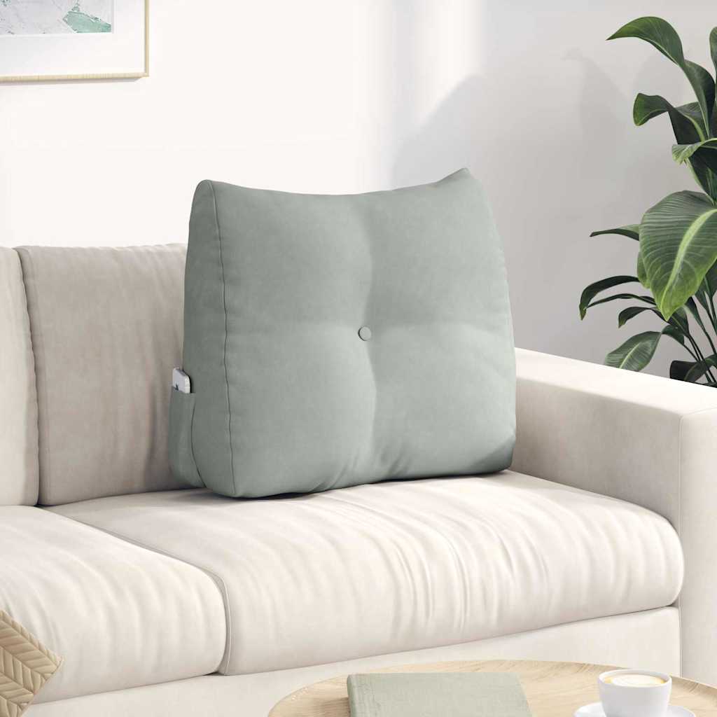 Vidaxx cojín de respaldo gris claro 60 x 24 x 50 cm terciopelo
