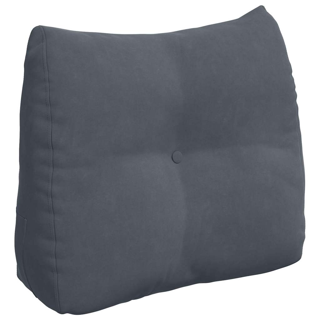 Vidaxl rugkussen donkergrijs 60 x 24 x 50 cm fluweel