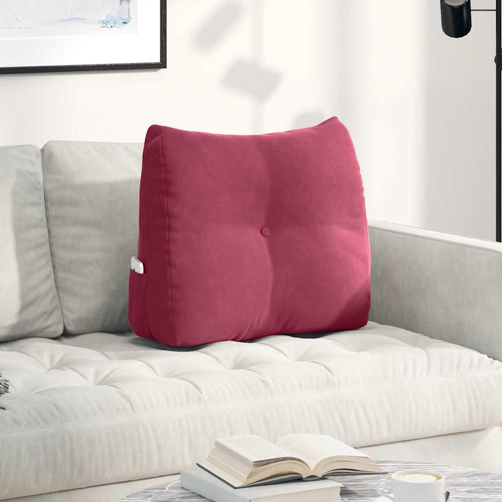 Vidaxl rugkussen wijnrood 60 x 24 x 50 cm fluweel