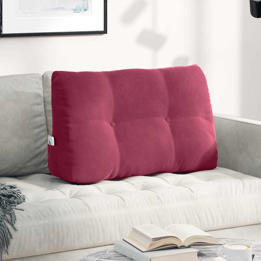 Vidaxl rugkussen wijnrood 80 x 24 x 50 cm fluweel