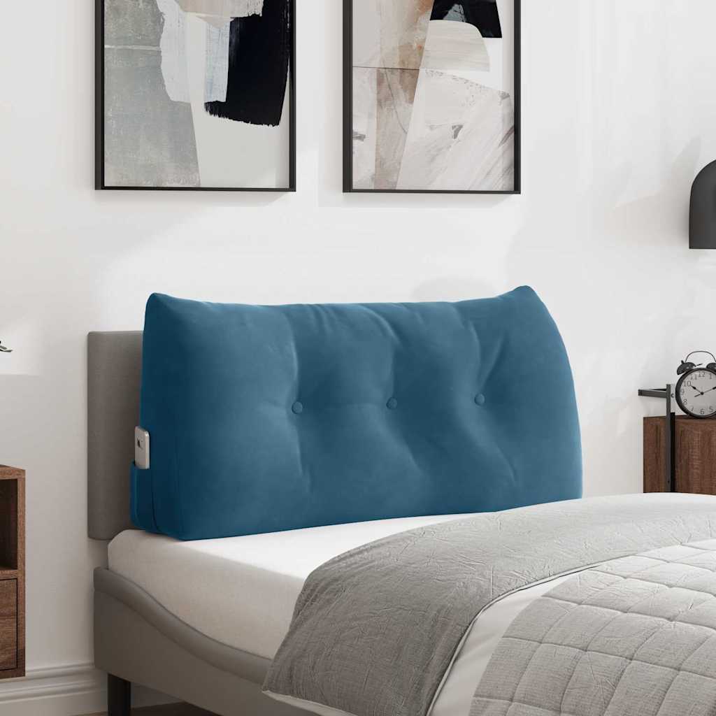 Vidaxl rugkussen blauw 100 x 24 x 50 cm fluweel