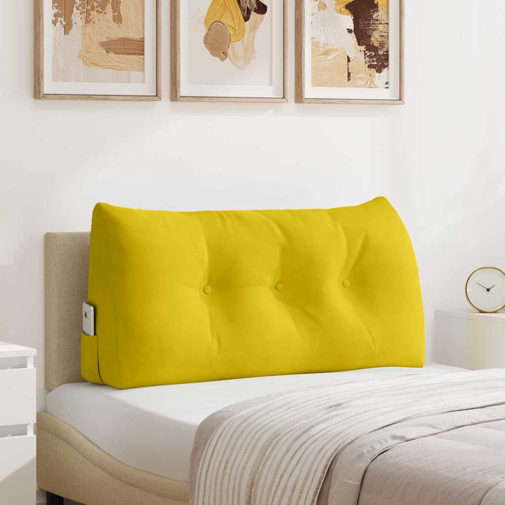 Vidaxl rugkussen geel 100 x 24 x 50 cm fluweel