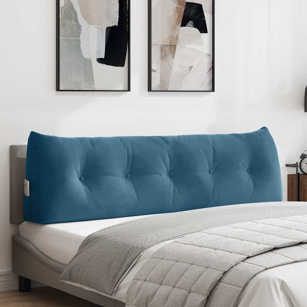 Vidaxl rugkussen blauw 160 x 24 x 50 cm fluweel