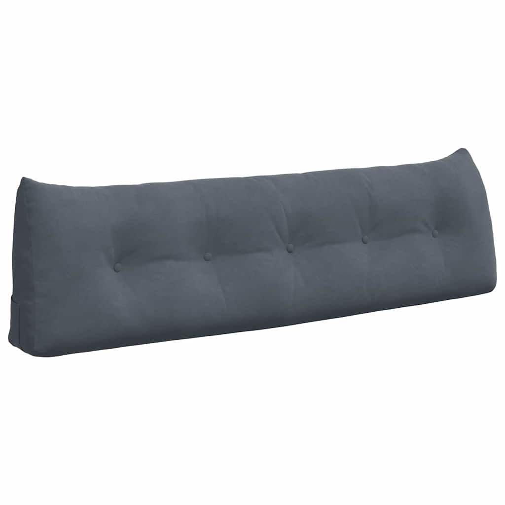 Vidaxl rugkussen donkergrijs 160 x 24 x 50 cm fluweel