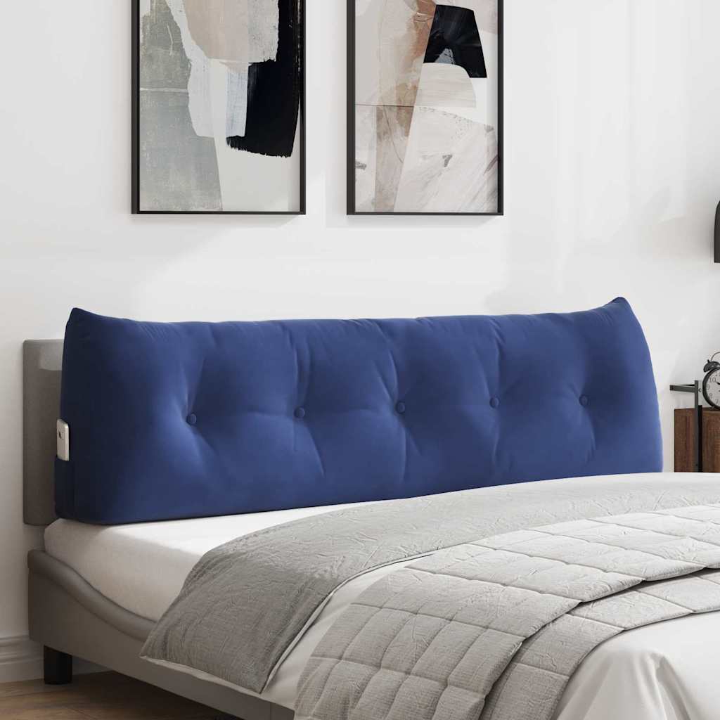 Cuscino per schienale Vidaxx blu polizia 160 x 24 x 50 cm in velluto