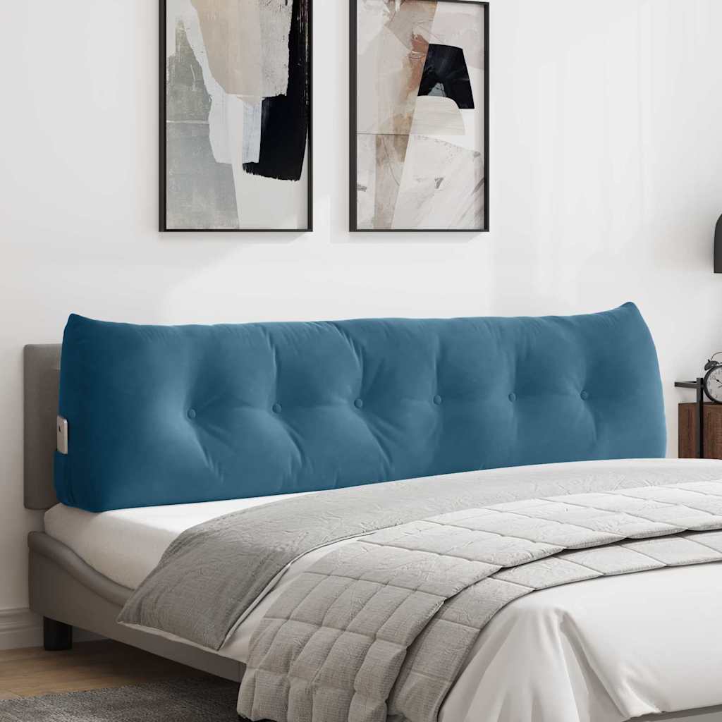 Vidaxl rugkussen blauw 180 x 24 x 50 cm fluweel