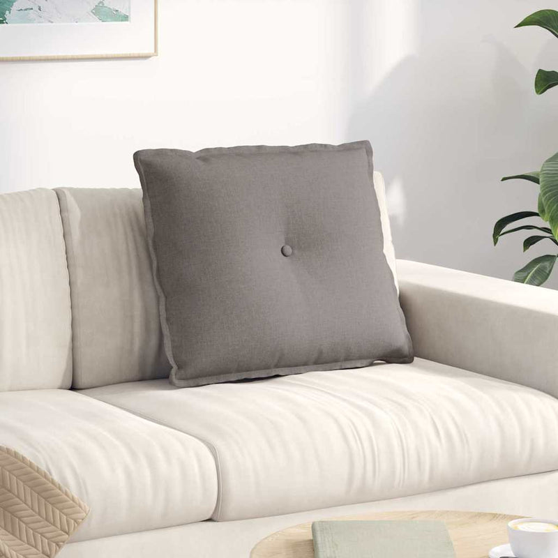 Vidaxl rugkussen taupe 60 x 19 x 50 cm stof