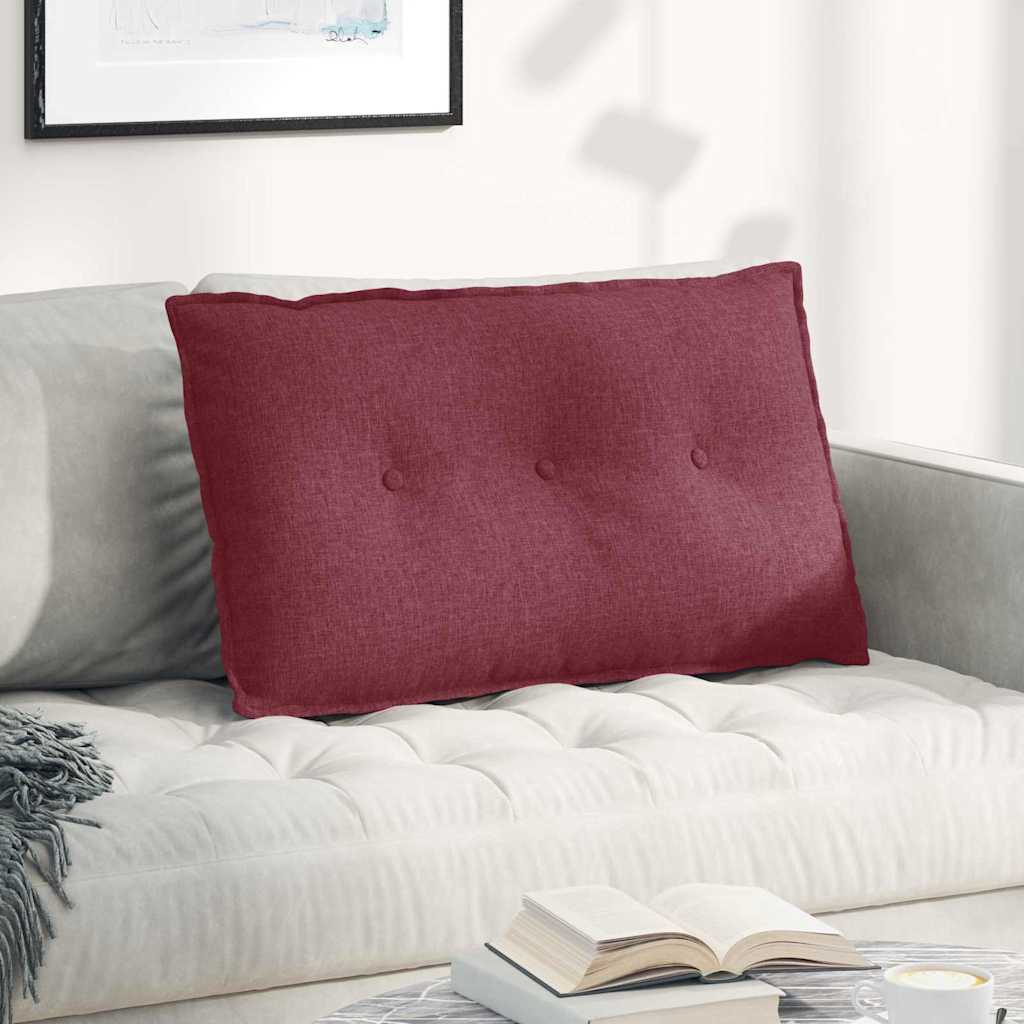 Vidaxl rugkussen wijnrood 80 x 19 x 50 cm stof