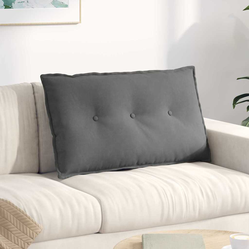 Vidaxl rugkussen donkergrijs 80 x 50 cm microvezel stof