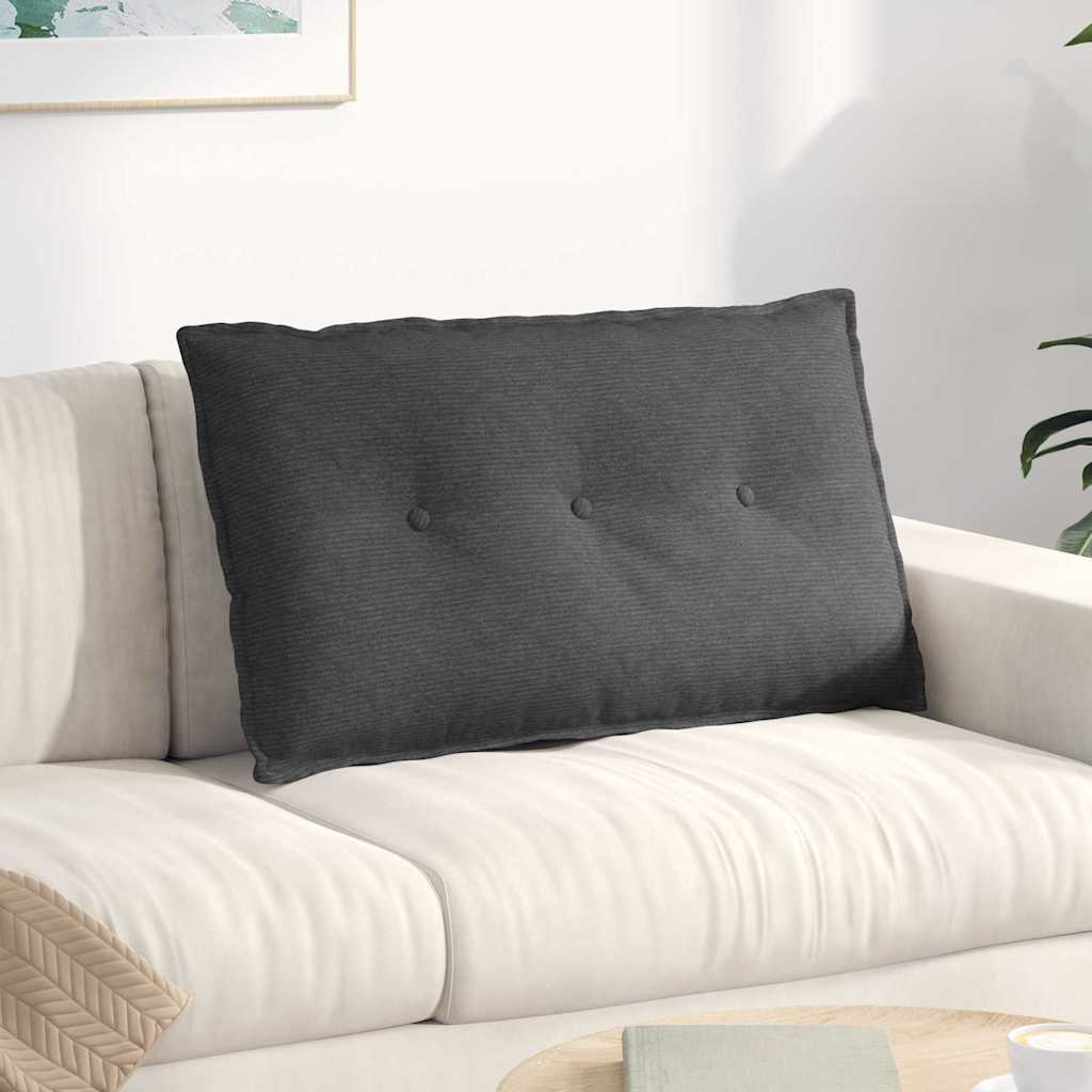 Vidaxl rugkussen donkergrijs 80 x 50 cm cordstof