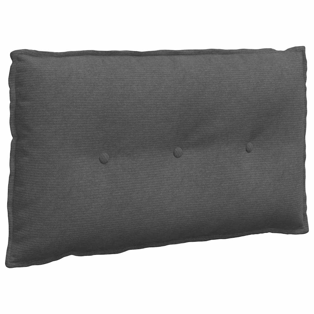 Vidaxl rugkussen donkergrijs 80 x 50 cm cordstof